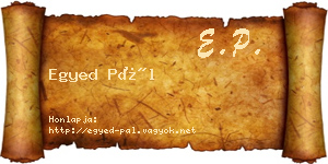 Egyed Pál névjegykártya